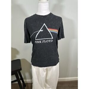 2/$15 Pink Floyd Cropped‎ Baby Tee Black Washed XL